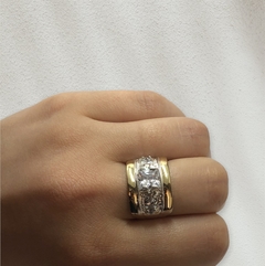 AG220 Anillo Plata y Oro