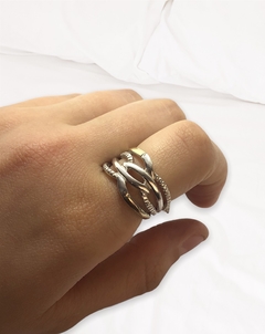 AG 467 Anillo de Diseño Plata y Oro