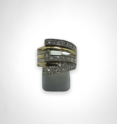 AG 571 Anillo Plata y Oro Grande - Stal Joyas