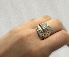 AG 571 Anillo Plata y Oro Grande - comprar online