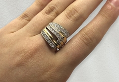 AG 571 Anillo Plata y Oro Grande