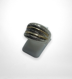 AG 406 Anillo de Diseño Plata y Oro - Stal Joyas