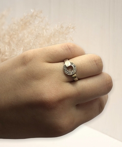 AG468 Anillo Plata y Oro con Cubics