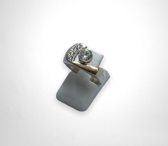 AG400 BL Anillo Plata y Oro Con Cunbic - comprar online