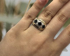 AG254N Anillo Plata y Oro