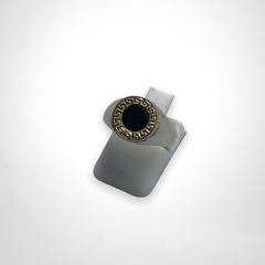 AG92 G Anillo Plata y Oro Mediano Redondo Negro - comprar online