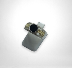 AG 293 Anillo Plata y Oro Mediano Redondo Negro - comprar online