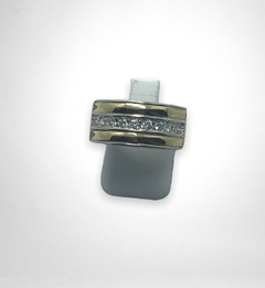 AG 245 Anillo Plata y Oro Con Brillos en internet