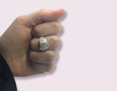AG 387 Anillo Ovalado de Plata y Oro con Piedras - comprar online