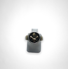 AG 48 Anillo de Plata y Oro Forma Flor de Liz - tienda online