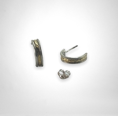 AG 323 Aros Plata y Oro Mini Argollas - Stal Joyas