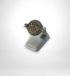 Imagen de AG 94SB Anillo Giratorio Religioso Plata y Oro
