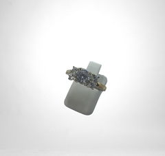 AG 444 Anillo Piedras color Blanco Plata y Oro en internet