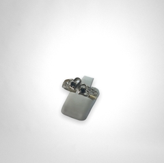 AG 456 Anillo dos Corazones con Brillos Negros Plata y Oro - comprar online