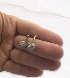 AG 574 Aros Bola de Fuego Plata y Oro - comprar online