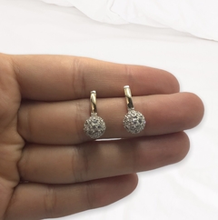 AG 574 Aros Bola de Fuego Plata y Oro