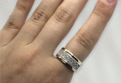 AG-599 Anillo Cubics Premium Plata y Oro (SIN ESTUCHE) - Stal Joyas