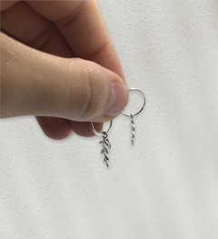 ART 2 Aro Argolla con Dije Forma Hoja Trepadora Plata 925 en internet