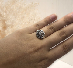 5.4 gr Anillo Flor con Cubics - Últimas Unidades Plata Italiana - Stal Joyas
