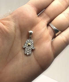 MADJ20 2.6 gr Dije Mano de Fatima Plata 925 y Oro