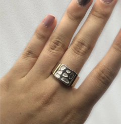 AN-RU 448 Anillo de Diseño Plata y Oro