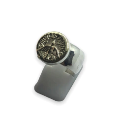 AN-RU 365 Anillo Espíritu Santo Plata y Oro - tienda online