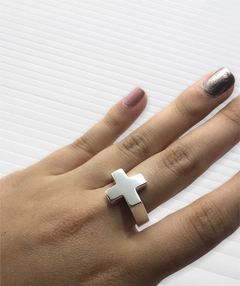 AN-RU 2 Anillo Cruz Plata 925