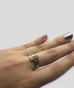 AN 1889 Anillos Entrelazados Colores Plata y Oro - Stal Joyas