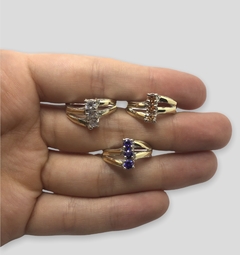 AN 1889 Anillos Entrelazados Colores Plata y Oro