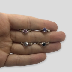 AN 1881 Anillo Piedras Colores Plata y Oro