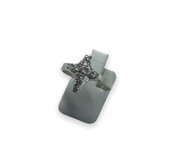 AN 1777 Anillo Cruz con Cubic Plata y Oro - comprar online