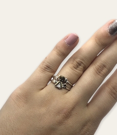 AN 1563 N-V Anillos Nena-Nene Plata y Oro - Stal Joyas