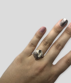 AN 1210 Anillo Corazon Plata y Oro - comprar online