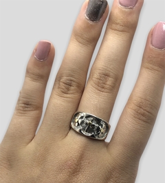AN 374 Anillo religioso con Cruces Plata y Oro