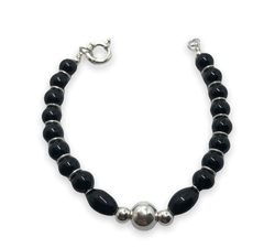 TRI 1 Pulsera Piedras Negras Plata 925 - comprar online