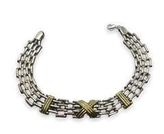 PU 7 F-PANTER Pulsera Gruesa (21 cm) Plata y Oro - comprar online