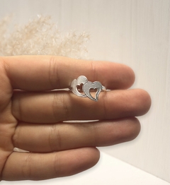 CRI 309 Anillo Doble Corazon Plata 925 - comprar online