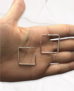 CRI 65 Aros Cuadrados Plata 925 - comprar online