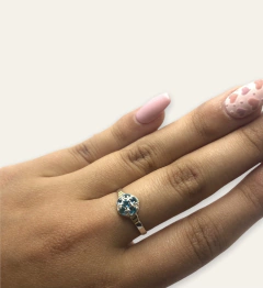 NAR 1 Anillo Frutilla Con Piedras - Variedad Colores Plata y Oro - Stal Joyas