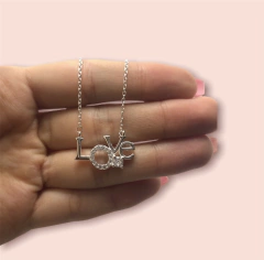 4.3 Conjunto "Love" con Cadena Plata Italiana