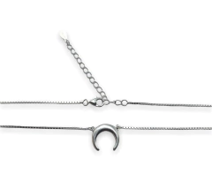 3.6 Conjunto Luna Invertida con Cadena Plata Italiana - comprar online