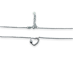 3.5 gr Conjunto Corazon Cubics con Cadena Plata Italiana - comprar online