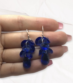 8 gr Aro Colgante Piedras Azules Plata Italiana - comprar online