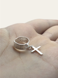 1 gr Aro Cuff Cruz Colgante Plata 925 - tienda online