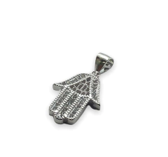 2.65 gr Dije Mano de Fatima Cubics Plata Italiana - comprar online
