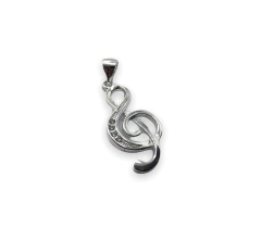 2.13 gr Dije Temático Clave del Sol Cubic Plata Italiana