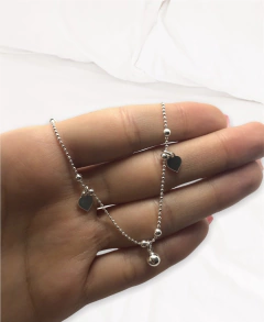 4.4 gr Tobillera Corazones Planos Plata Italiana en internet