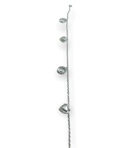 4.7 gr Tobillera Corazones (26 cm largo) Plata Italiana - comprar online