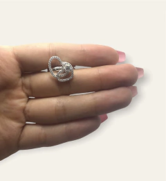 4.5 gr Anillo Giratorio Doble Corazón - Últimas Unidades Plata Italiana (SIN ESTUCHE) en internet