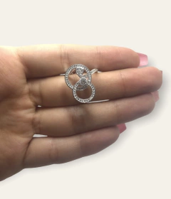 4 gr Anillo Giratorio Doble Circular Plata Italiana en internet